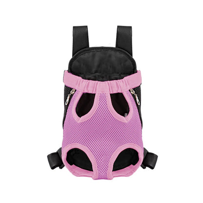 Sac de transport ventral pour chat avec maille respirante Rose