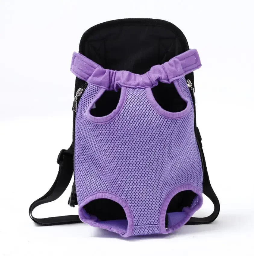 Sac de transport ventral pour chat avec maille respirante Violet