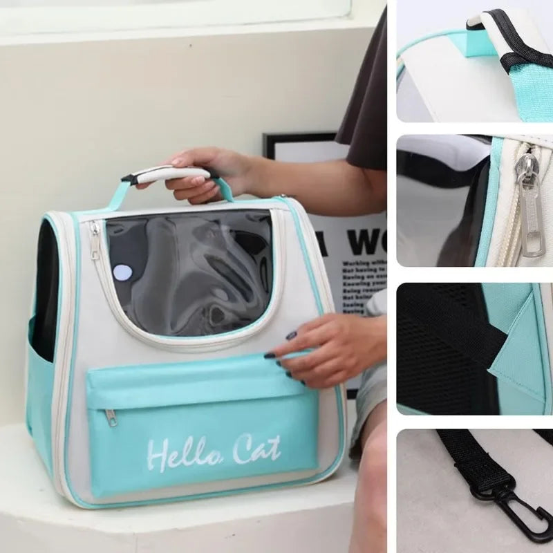 Sac à dos transparent pour chat Hello Cat