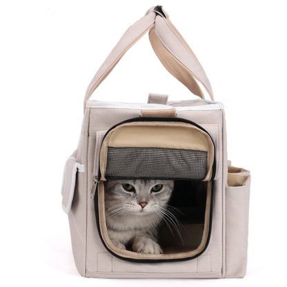 Sac de transport chat ventral à bandoulière Noir