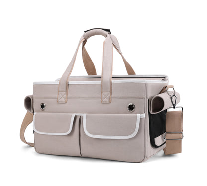 Sac de transport chat ventral à bandoulière Kaki Kaki