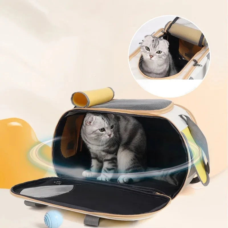 Sac de transport ventral pliable pour chats