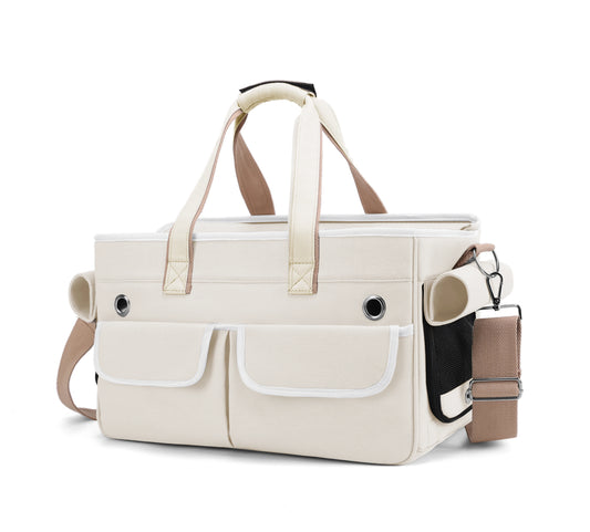 Sac de transport chat ventral à bandoulière Blanc Blanc