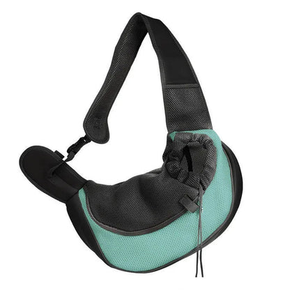 Sac de transport chat en bandoulière ventral Bleu clair