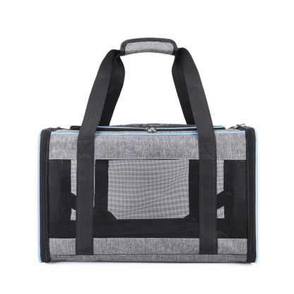 Cage de transport gris et blanc pliable pour chat