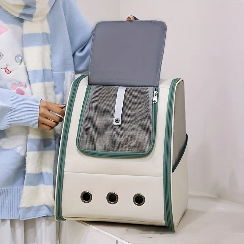 Sac à dos de transport chat avec maille respirante