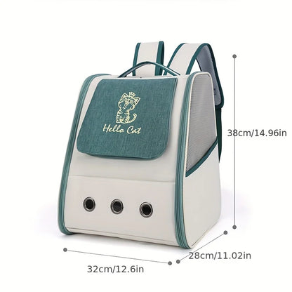 Sac à dos de transport chat avec maille respirante