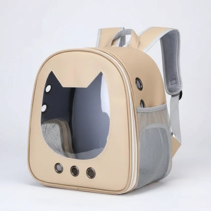 Sac à dos transport chat couleur beige