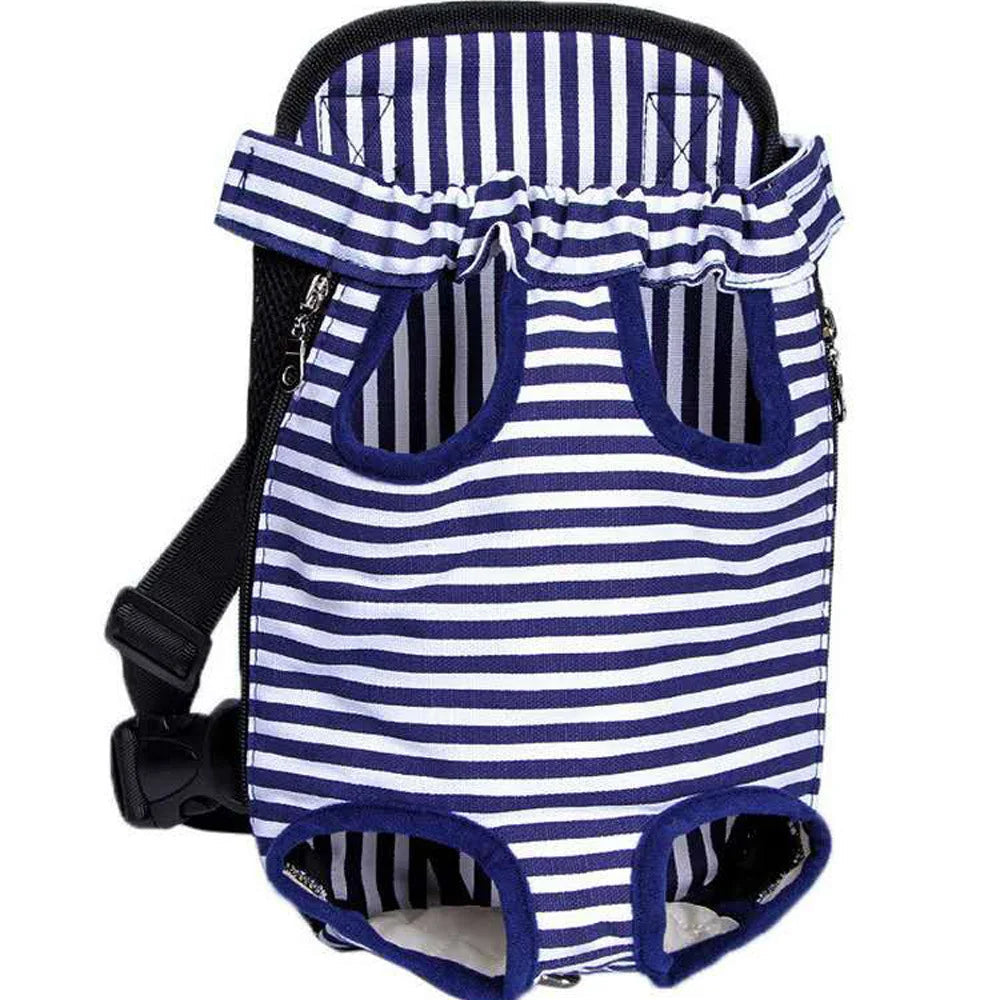 Sac de transport ventral pour chat à motif Rayé