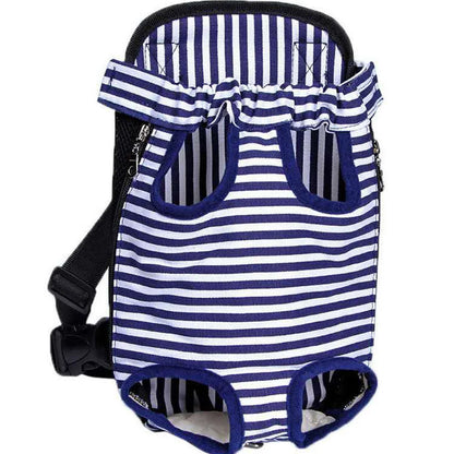 Sac de transport ventral pour chat à motif Rayé