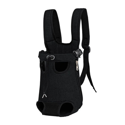 Sac de transport ventral pour chat avec pattern Noir