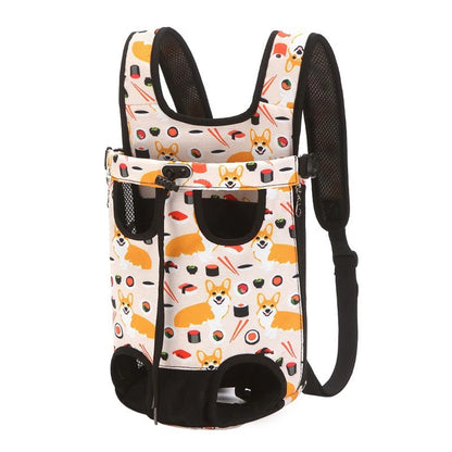 Sac de transport ventral pour chat avec pattern Chien Sushi
