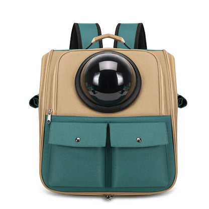 Sac à dos transport chat avec hublot respirant Kaki