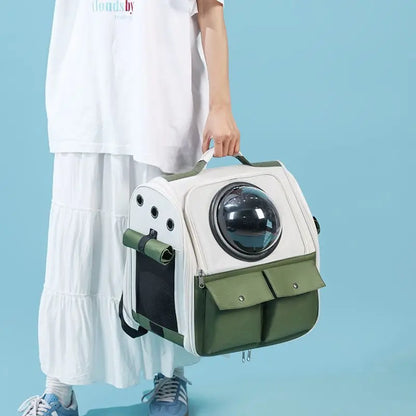 Sac à dos transport chat avec hublot respirant