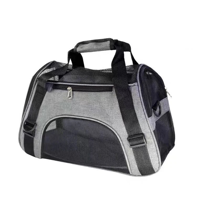 Sac ventral pour chat avec maille respirante Gris