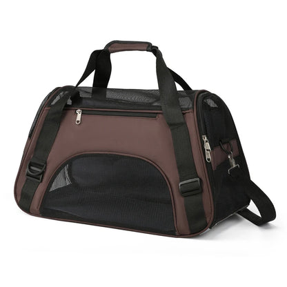 Sac ventral pour chat avec maille respirante Marron