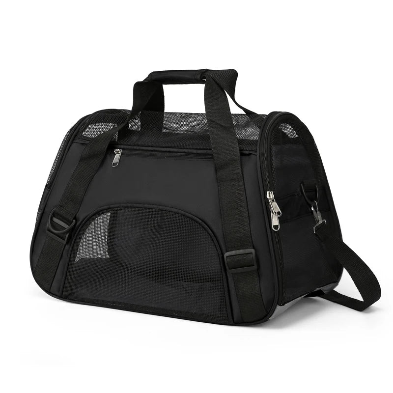 Sac ventral pour chat avec maille respirante Noir