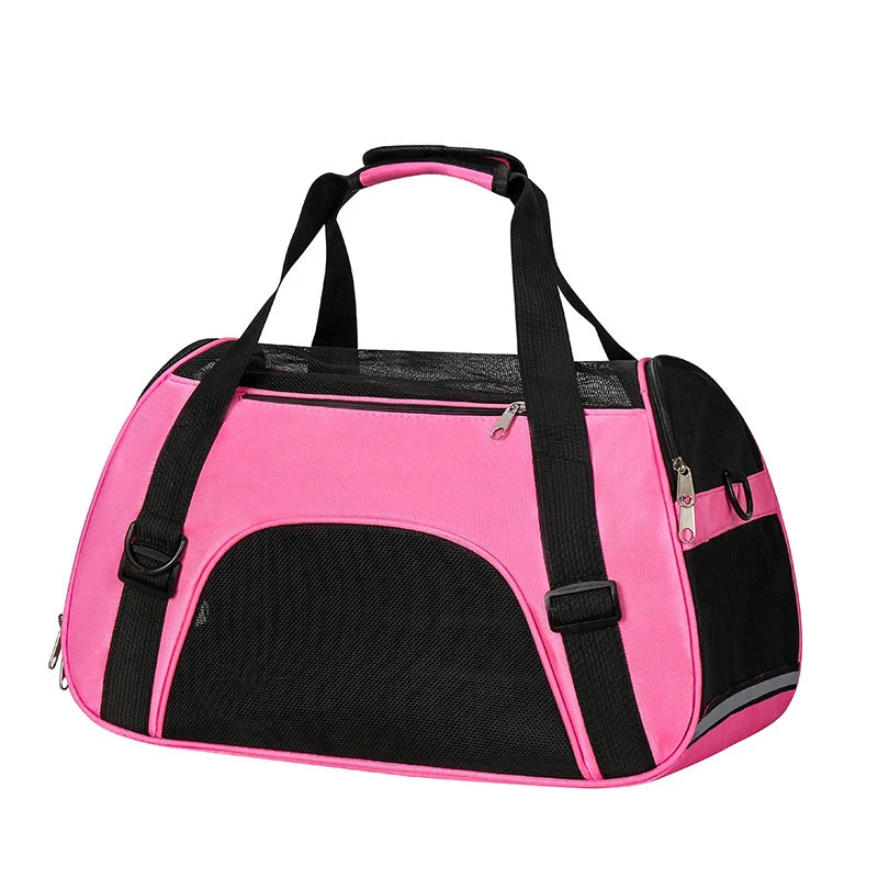 Sac ventral pour chat avec maille respirante Rose