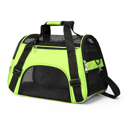 Sac ventral pour chat avec maille respirante Vert