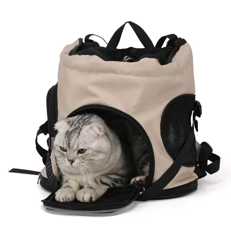 Sac à dos de transport gris pour chat