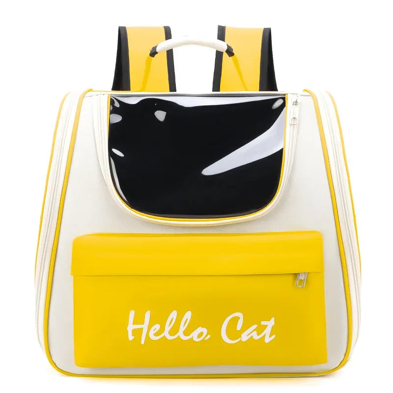 Sac à dos transparent pour chat Hello Cat