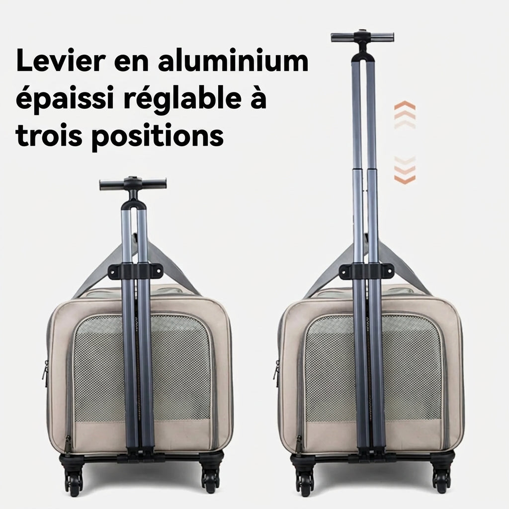 Sac à roulettes pliable pour chat avec poignée télescopique – photo 5