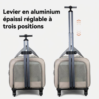 Sac à roulettes pliable pour chat avec poignée télescopique – photo 5