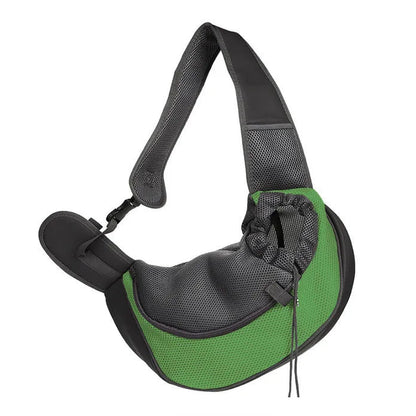 Sac de transport chat en bandoulière ventral Vert