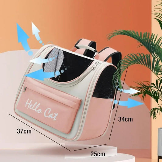 Sac à dos transparent pour chat Hello Cat
