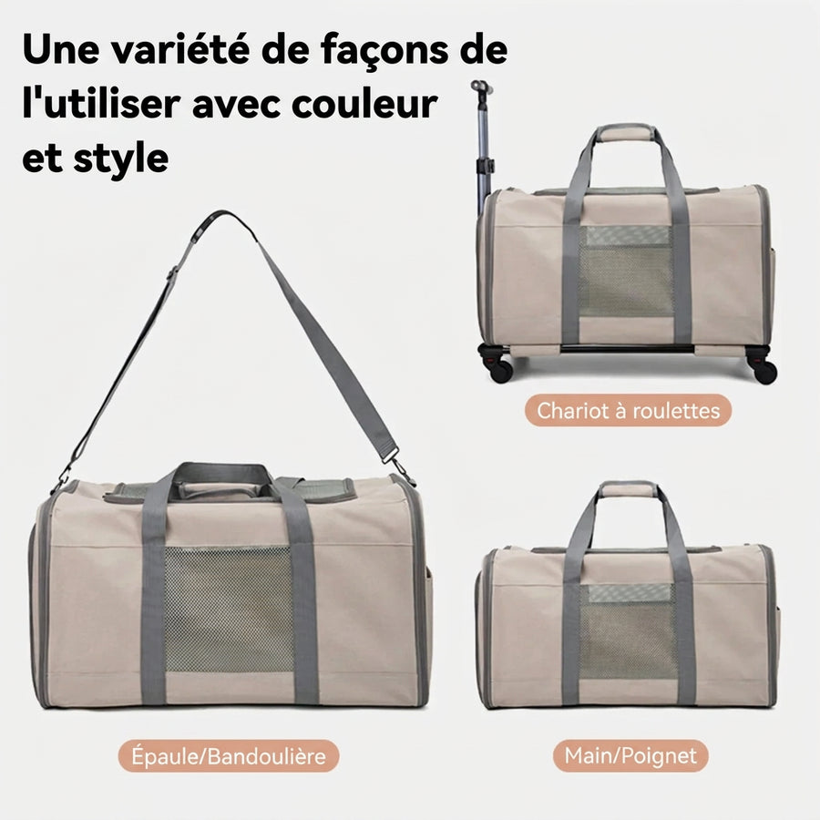 À roulettes, à la main ou à l’épaule