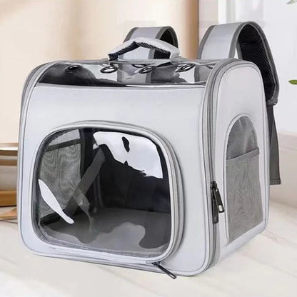 Sac à dos transport chat rigide et sécurisé - Gris Gris