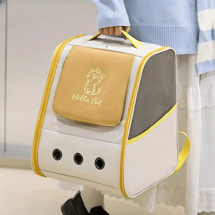 Sac à dos de transport chat avec maille respirante