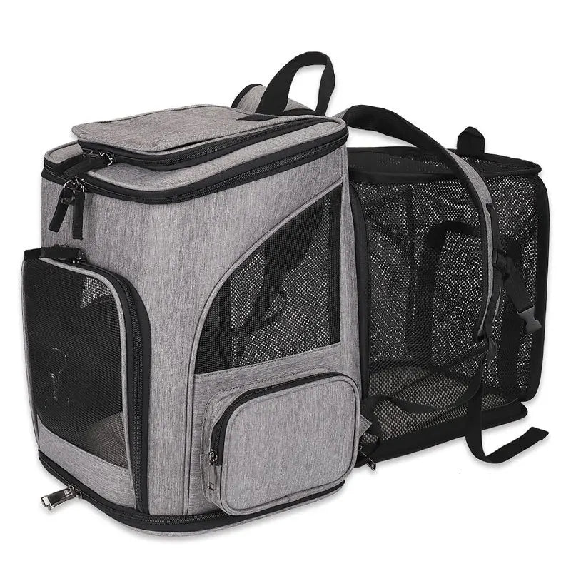 Sac extensible pour chat à maille respirante Gris