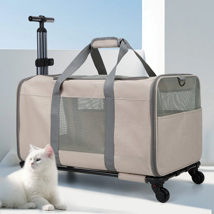 Sac à roulettes pliable pour chat avec poignée télescopique – photo 3