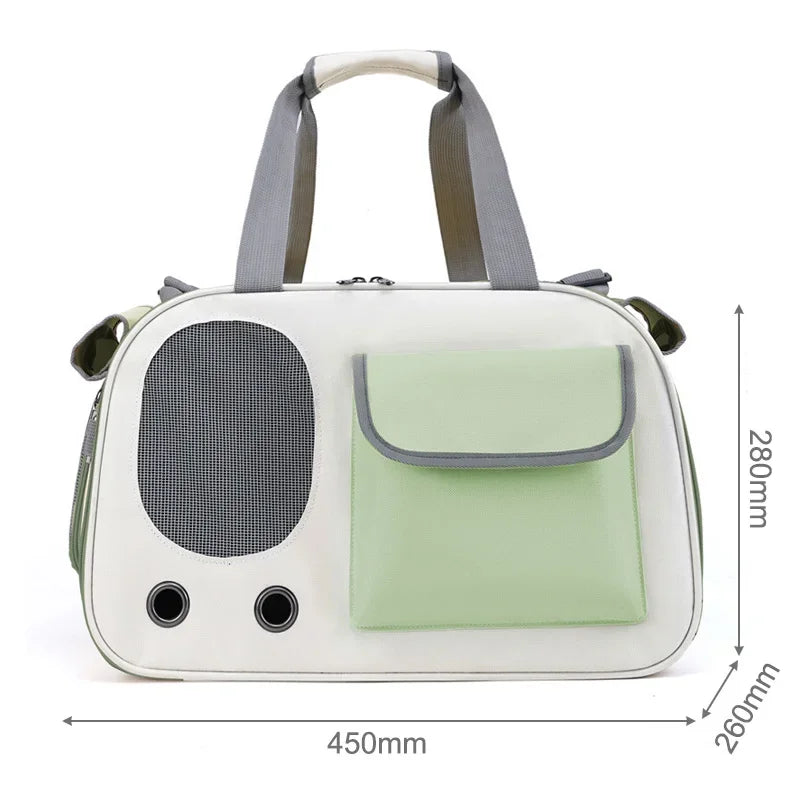 Sac de transport ventral pliable pour chats Vert