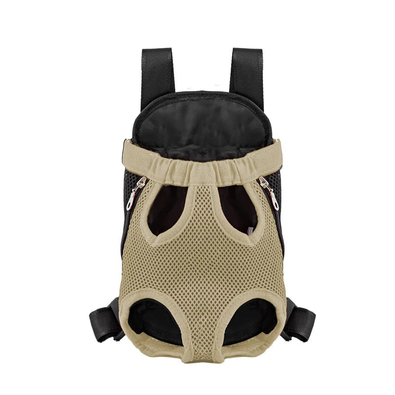 Sac de transport ventral pour chat avec maille respirante Beige