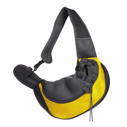 Sac de transport chat en bandoulière ventral Jaune