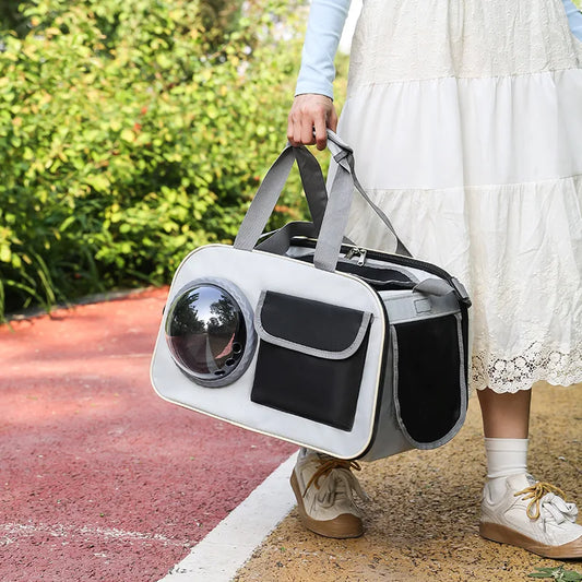 Sac ventral pour chat avec hublot transparent vert