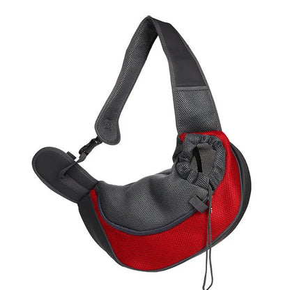 Sac de transport chat en bandoulière ventral Rouge