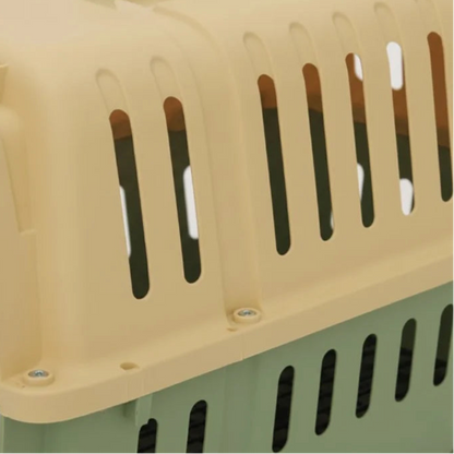Zoom cage de transport chat jaune