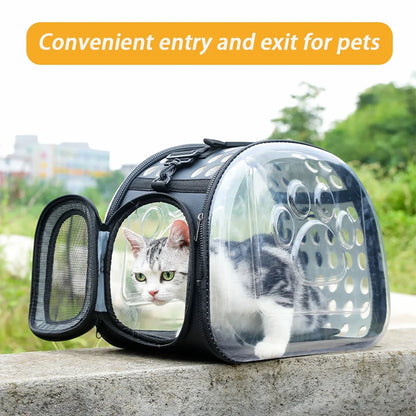 sac de transport transparent pour chat noir