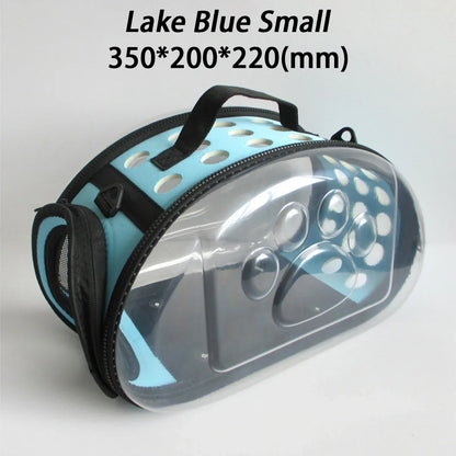 sac transport chat bleu petit