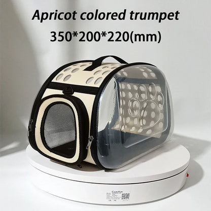sac transport chat transparent couleur abricot trumpet