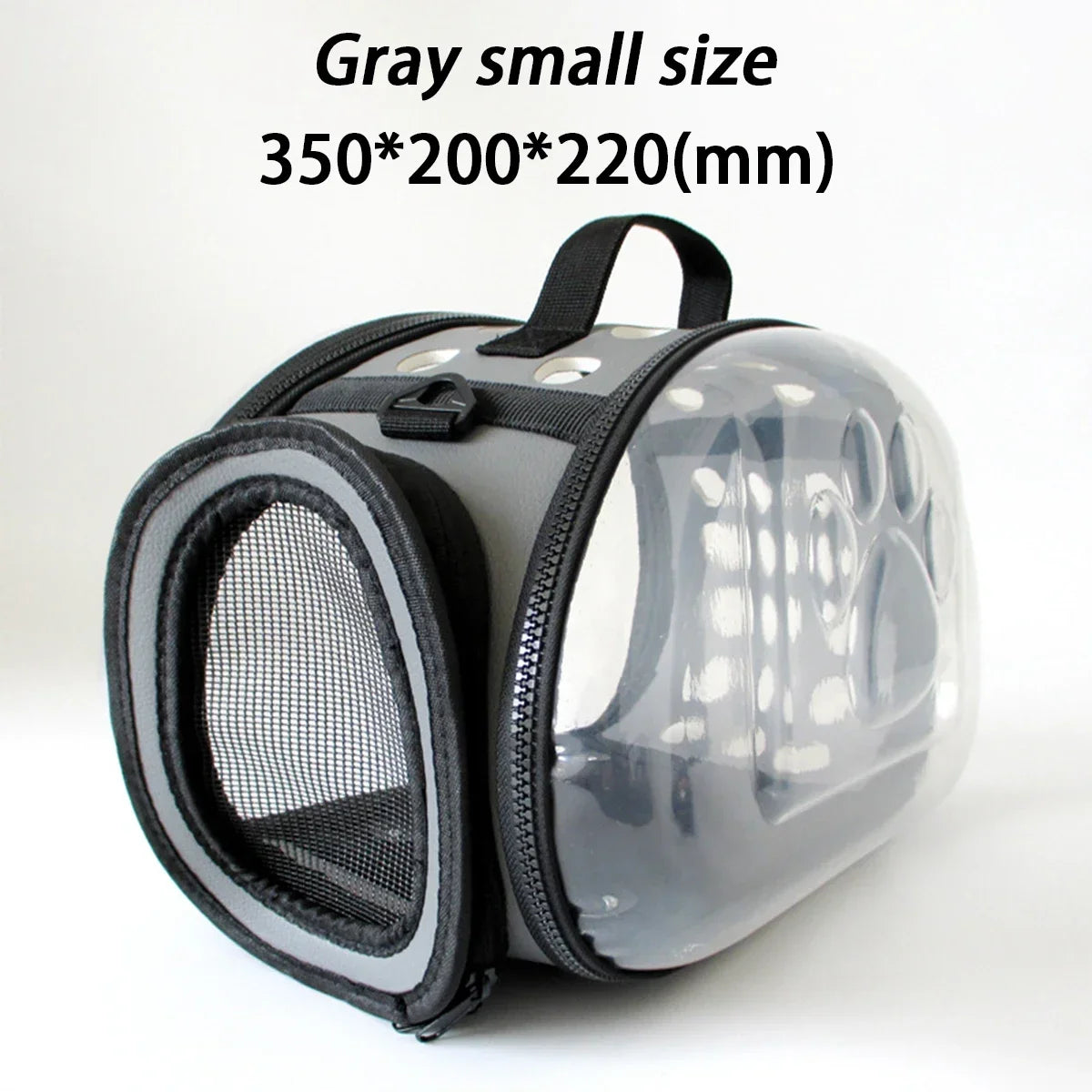 sac transport chat transparent couleur gris petit